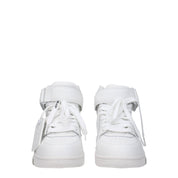 White Leather High Top Sneakers