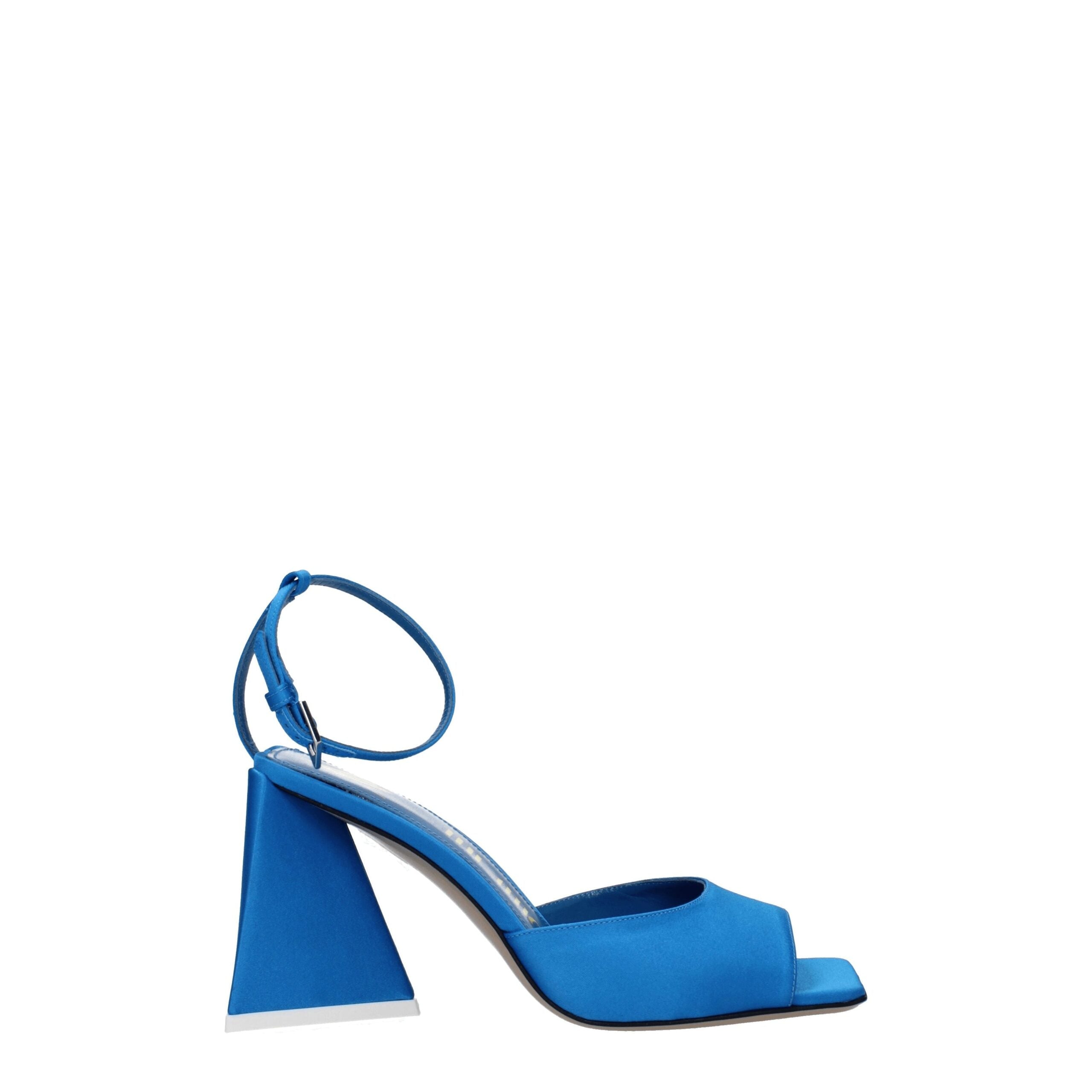 Blue Satin Stiletto Heel Sandals - The Attico