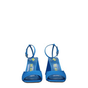 Blue Satin Stiletto Heel Sandals - The Attico