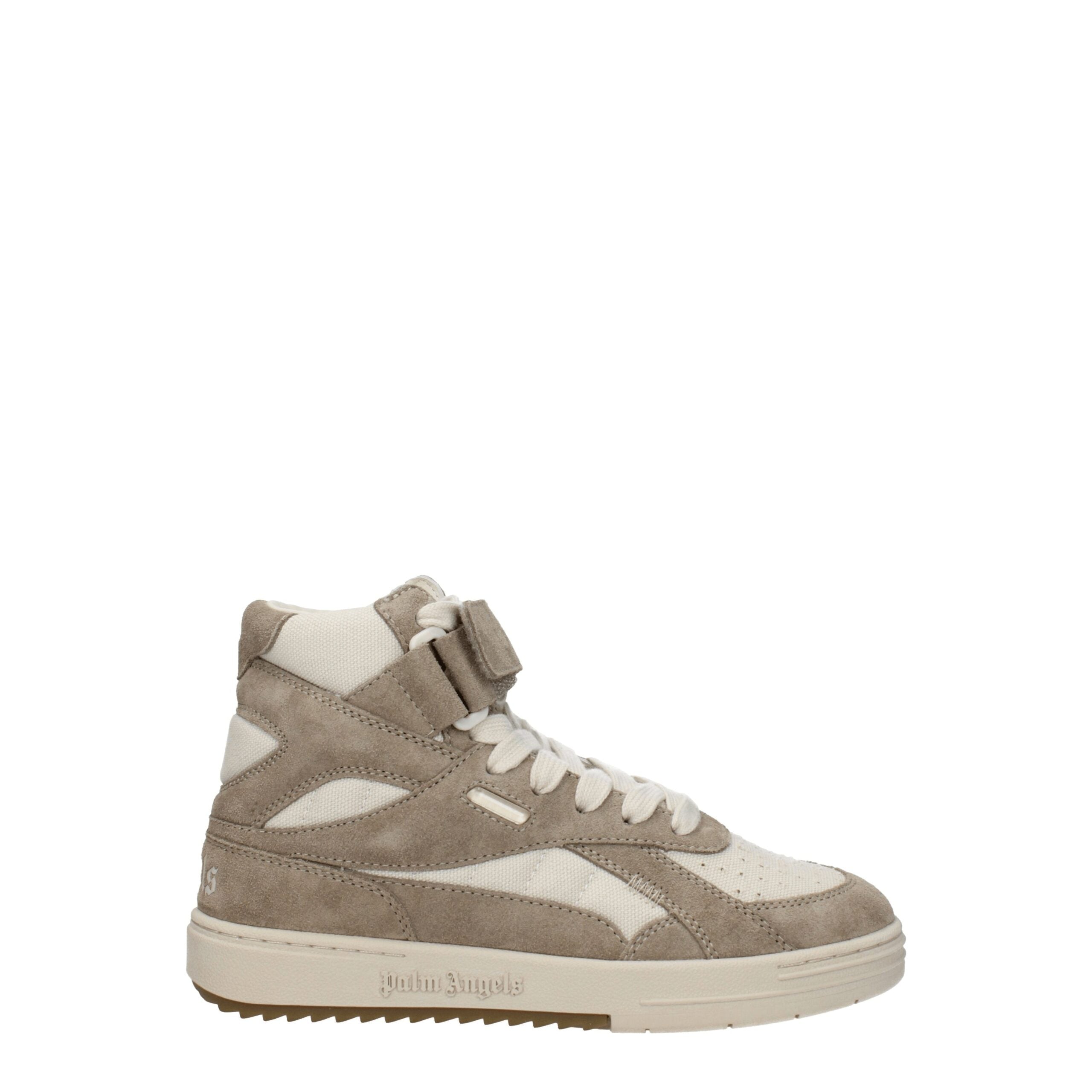 Beige höga sneakers i läder