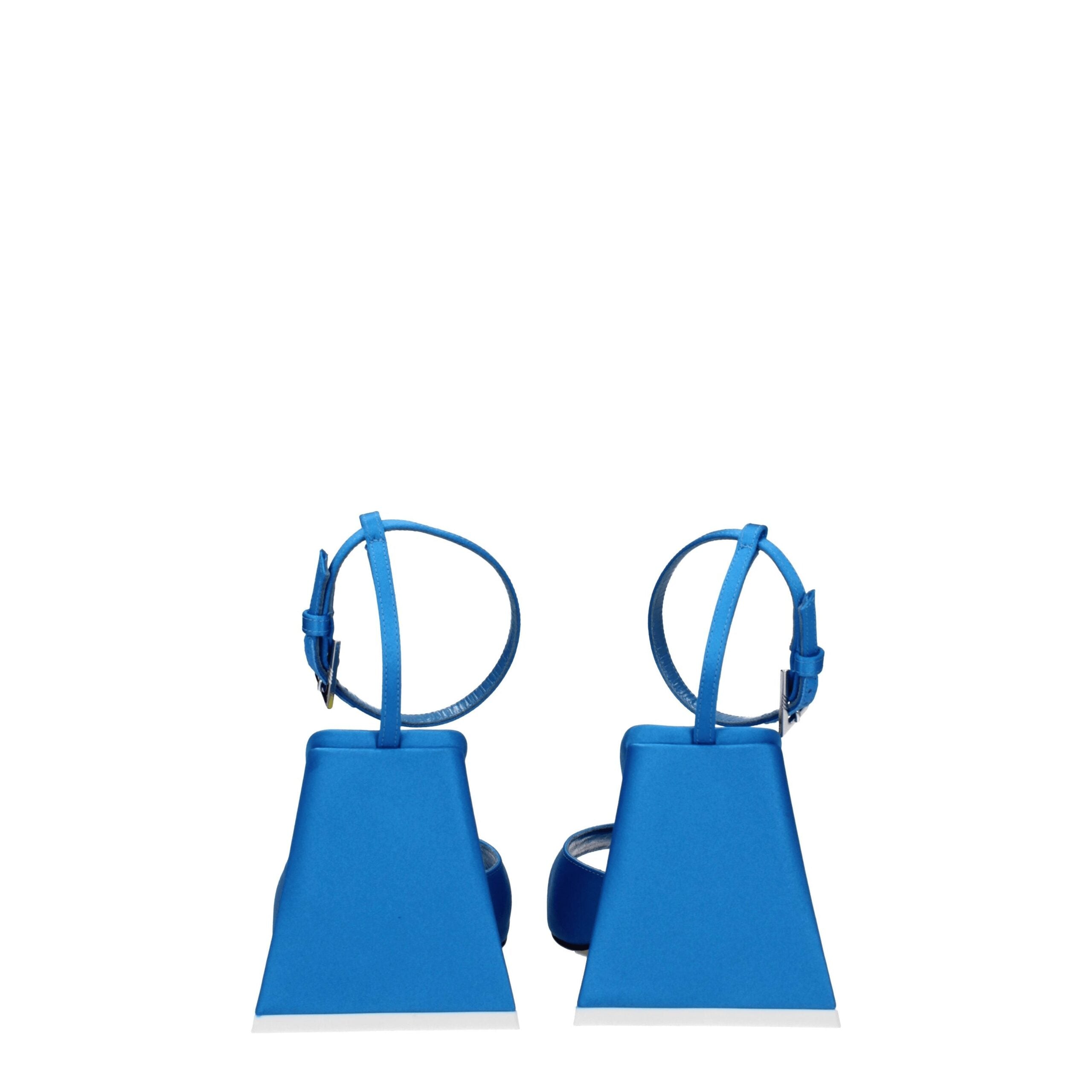 Blue Satin Stiletto Heel Sandals - The Attico