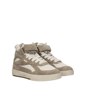 Beige höga sneakers i läder