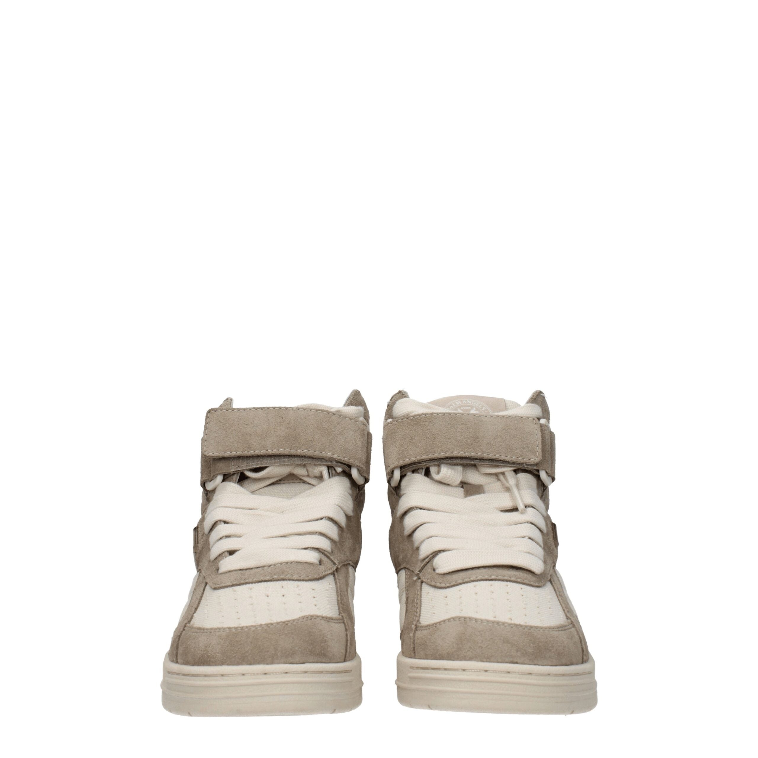 Beige höga sneakers i läder