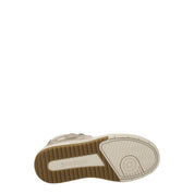 Beige höga sneakers i läder