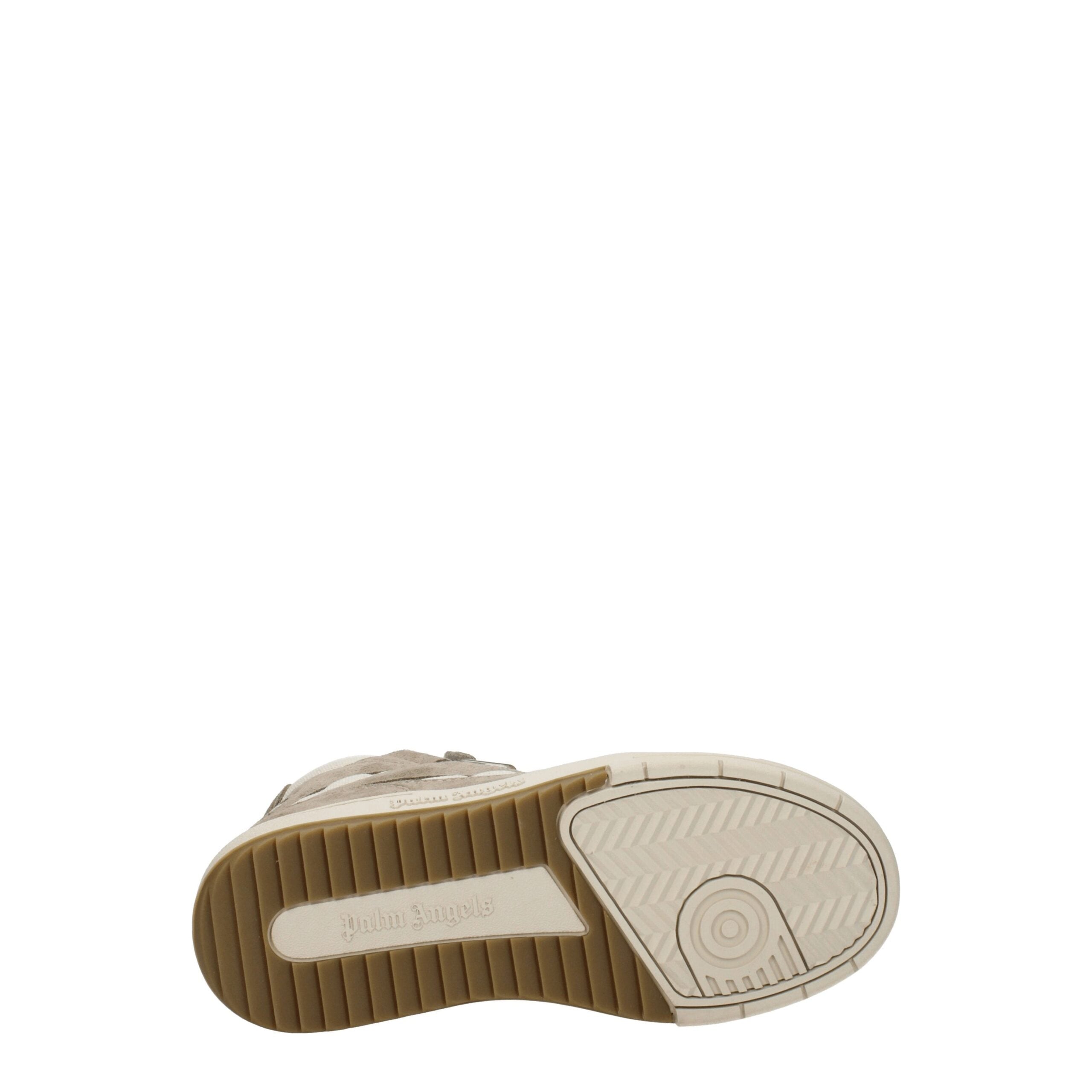 Beige höga sneakers i läder