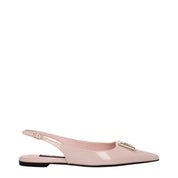 Pink Patent Leather Ballet Flats with Front Logo
