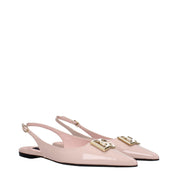 Pink Patent Leather Ballet Flats with Front Logo