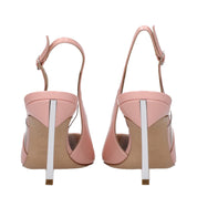 Pink Leather High Heel Pumps