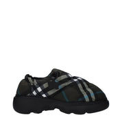 Burberry Green Fabric Slip-On Loafers