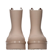Pink Cotton Ankle Boots
