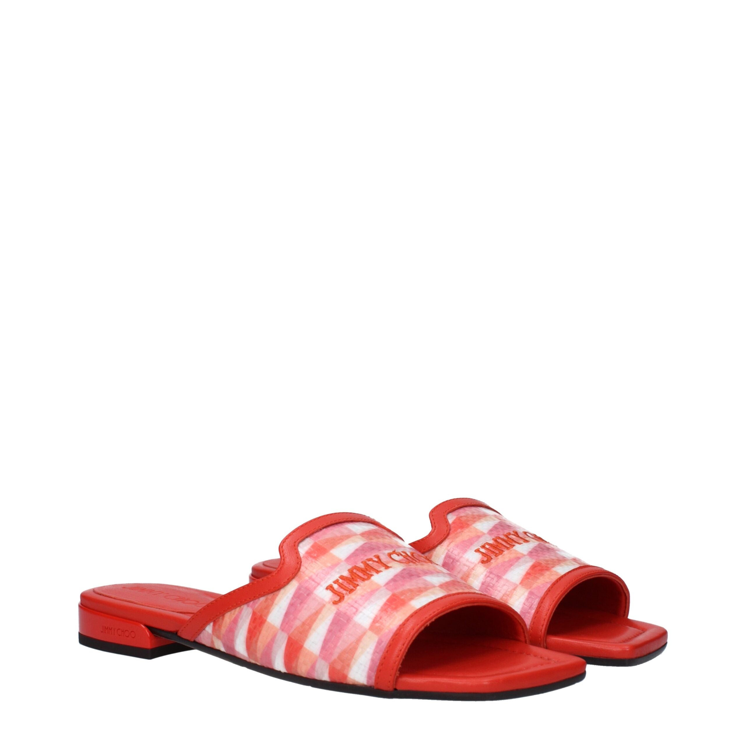 Orange Fabric Slippers with Front Logo