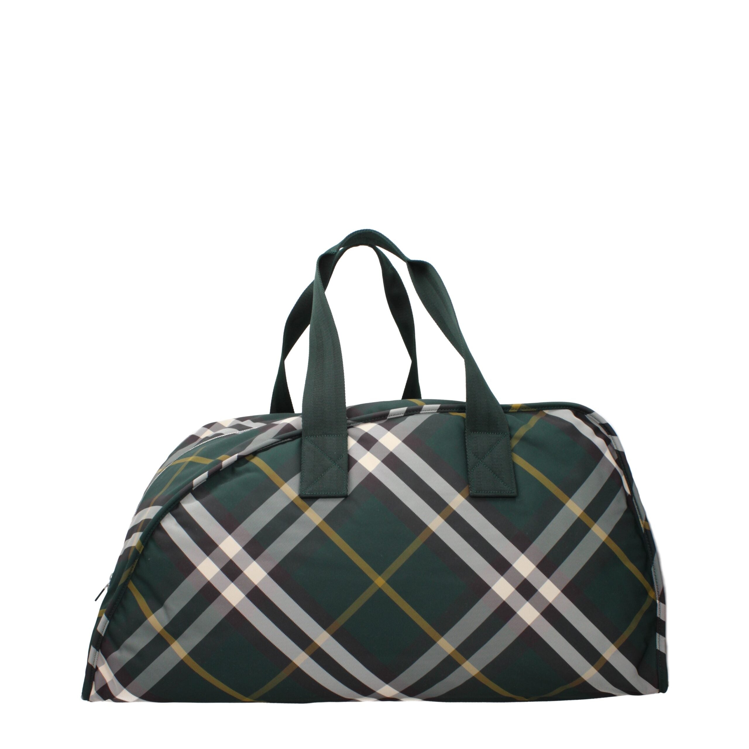 Burberry Green Check Fabric Travel Bag