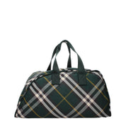 Burberry Green Check Fabric Travel Bag