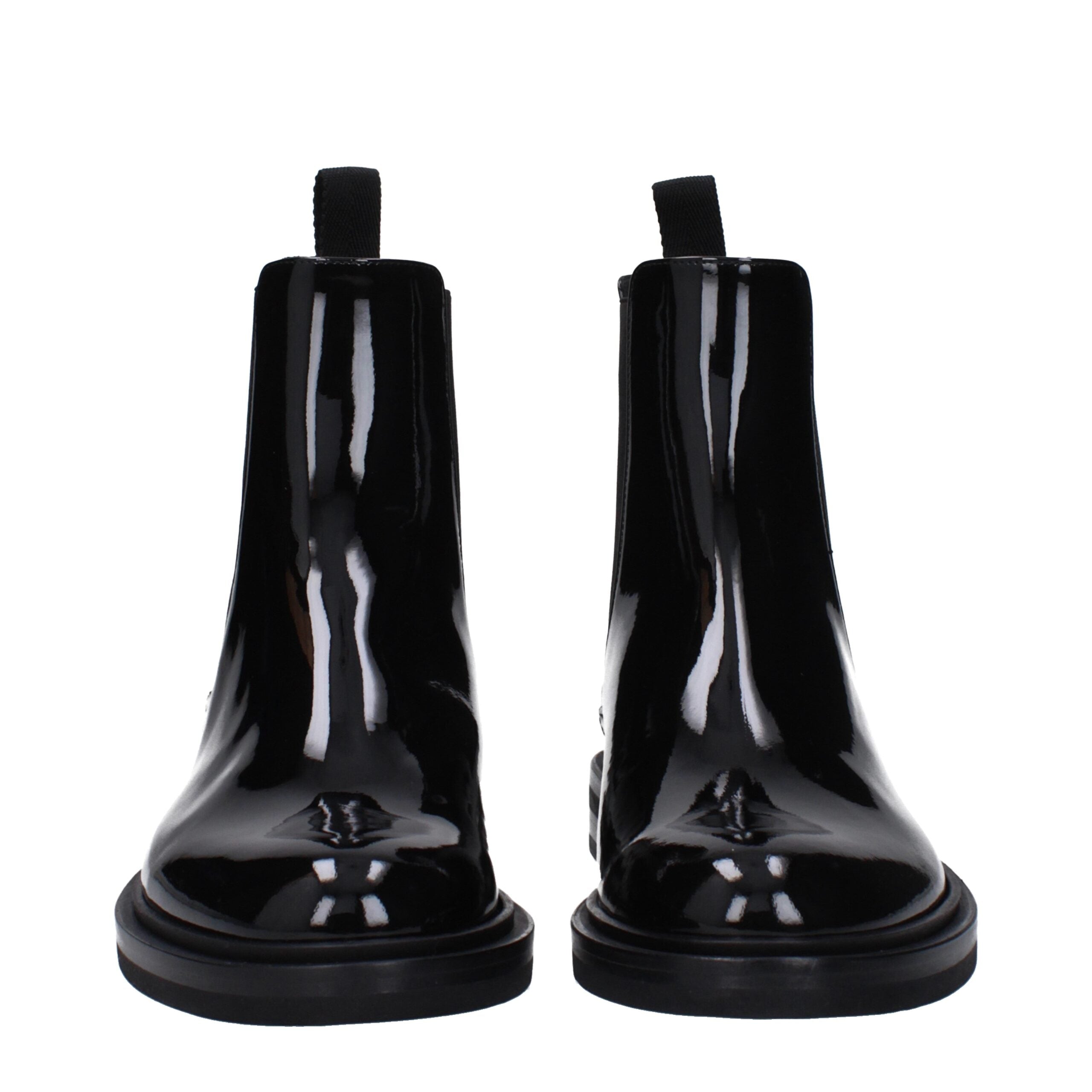 Svarta ankelboots i lackskinn med logotyp - Dolce &amp; Gabbana