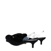 Versace Black Satin Flat Sandals