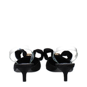 Versace Black Satin Flat Sandals