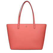 Pink Leather Shoulder Bag with Logo