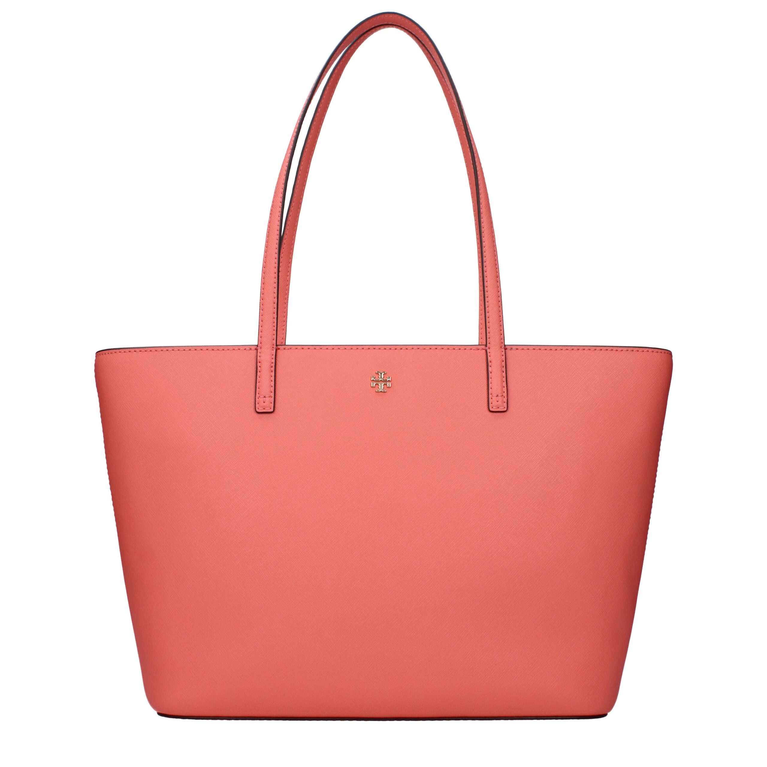 Pink Leather Shoulder Bag with Logo