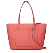 Pink Leather Shoulder Bag with Logo