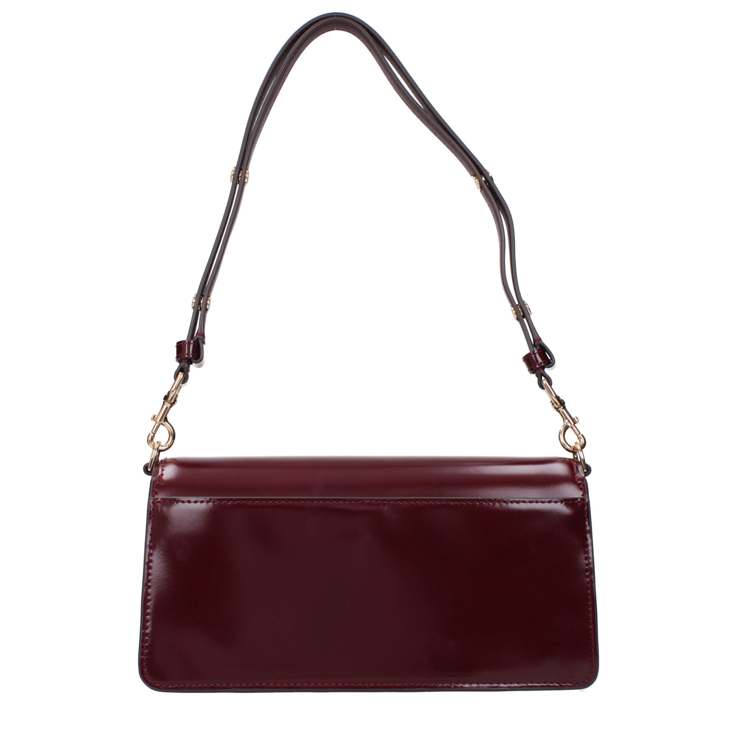 Red Patent Leather Shoulder Bag with Logo