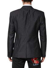 Dark Gray Bee Embroidery SICILIA Coat Blazer