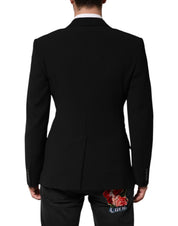 Black SICILIA Double Breasted Coat Blazer