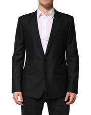 Black Wool Single Breasted Jacket Blazer