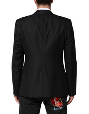 Black Wool Single Breasted Jacket Blazer