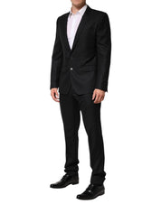 Black Jacquard Single Breasted 2 Piece Suit