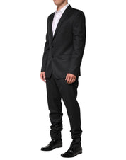 Dark Gray Wool Single Breasted 2 Piece Suit