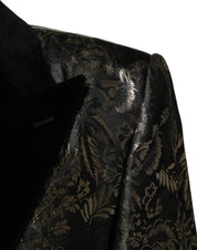 Metallic Floral Jacquard Silk 2 Piece Suit