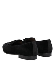 Dolce & Gabbana Black Velvet Loafers