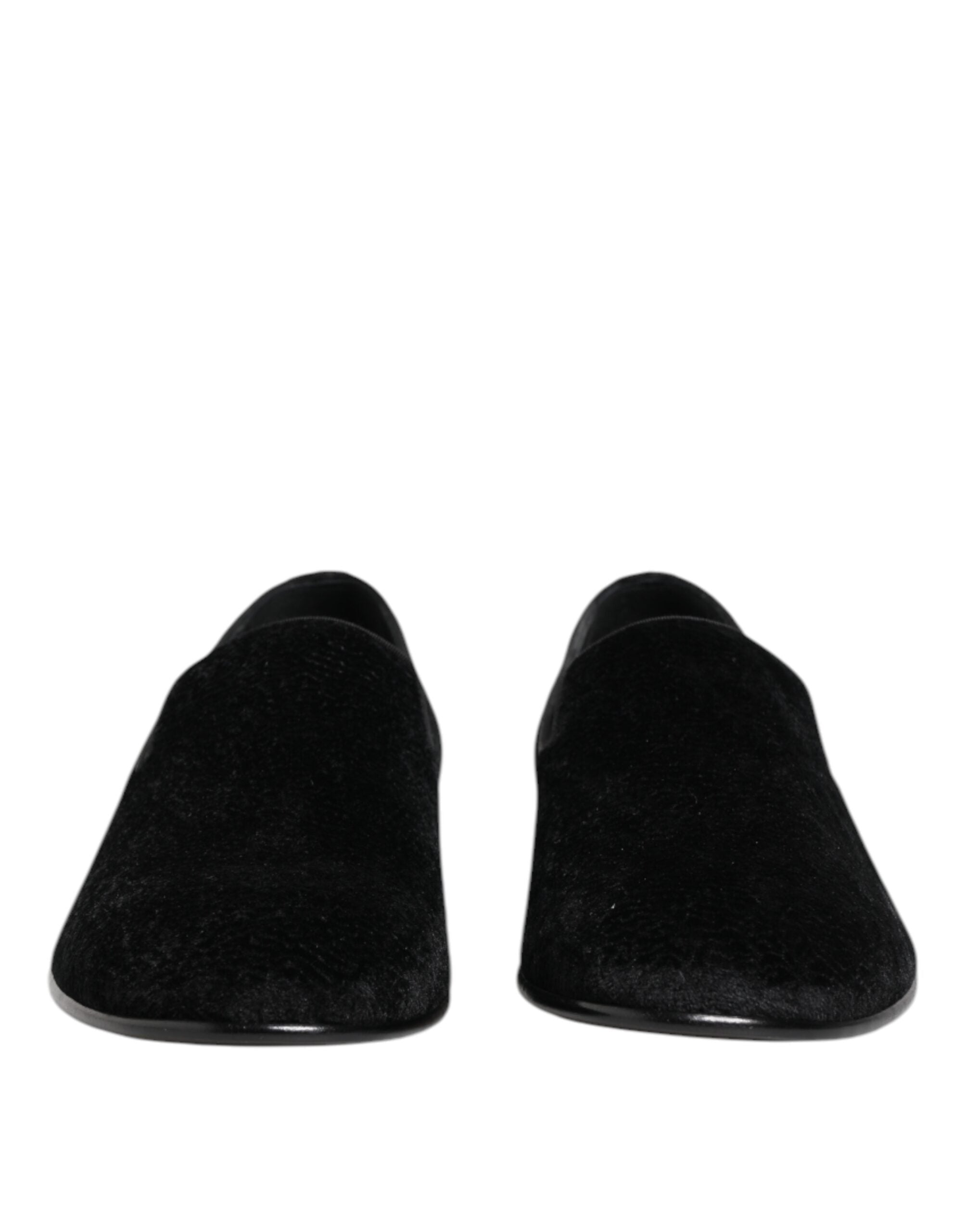 Dolce & Gabbana Black Velvet Loafers