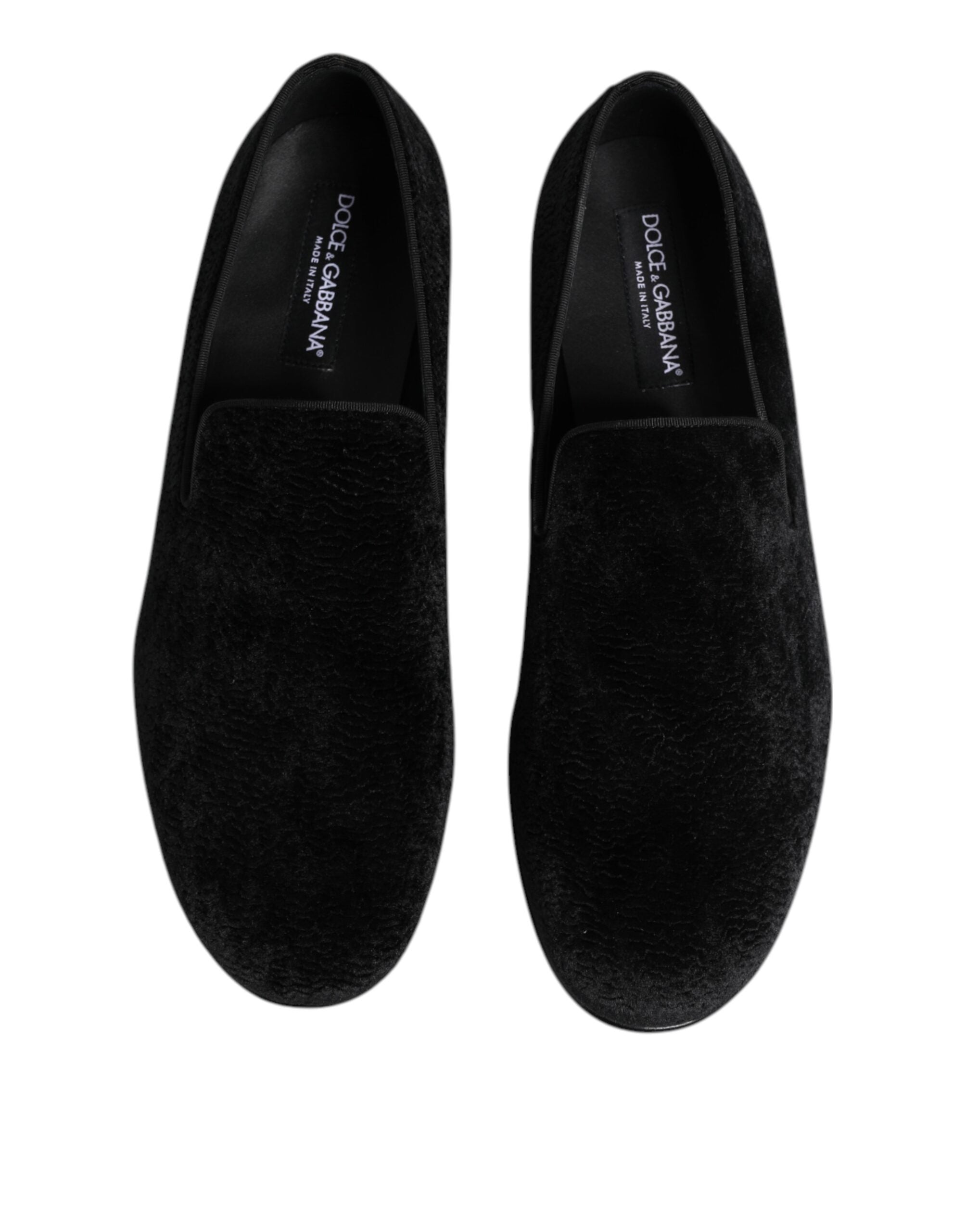 Dolce & Gabbana Black Velvet Loafers