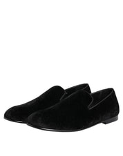 Dolce & Gabbana Black Velvet Loafers