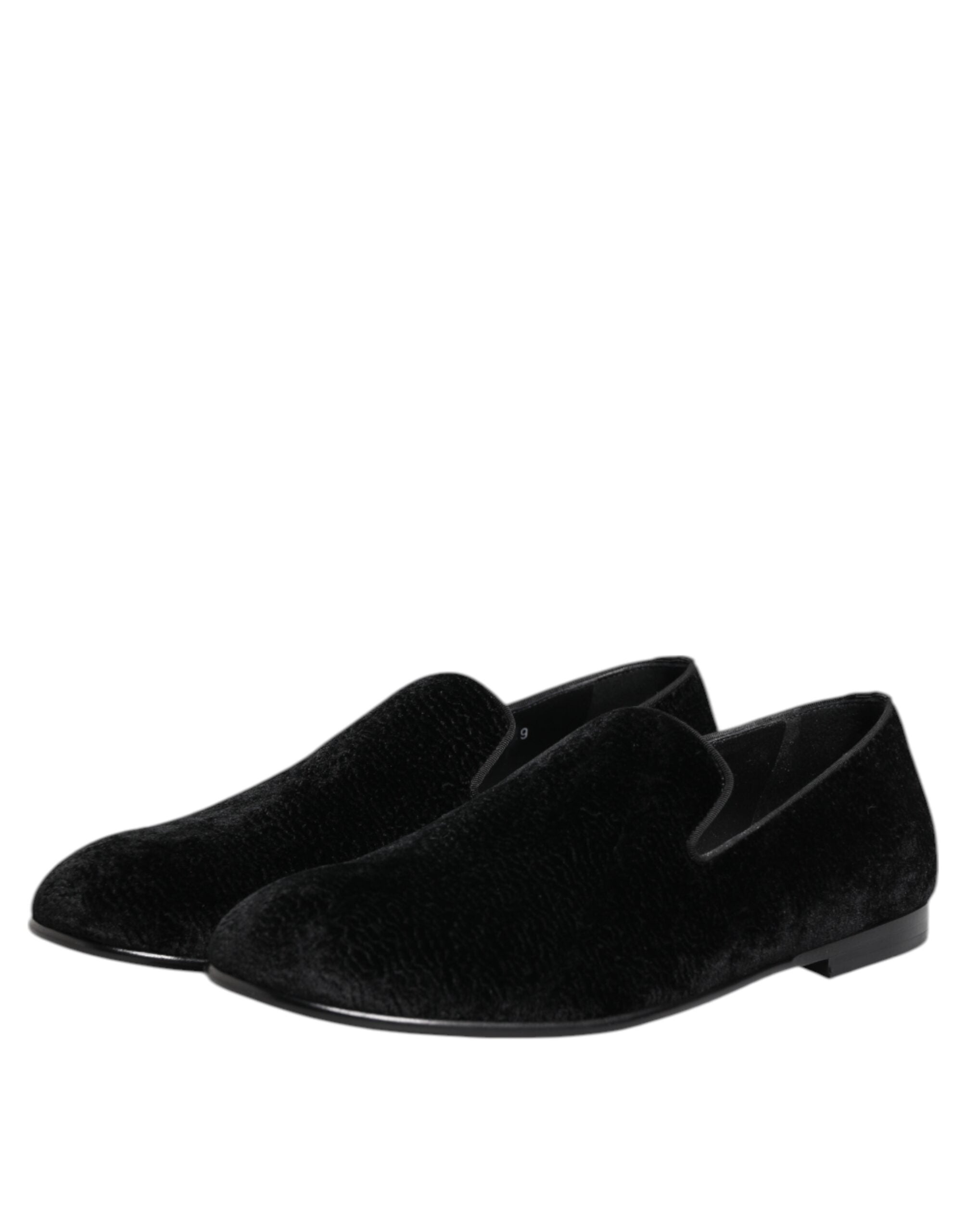 Dolce & Gabbana Black Velvet Loafers