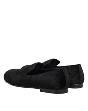 Dolce & Gabbana Black Velvet Loafers