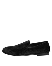 Dolce & Gabbana Black Velvet Loafers