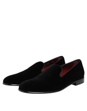 Dolce & Gabbana Black Velvet Loafers