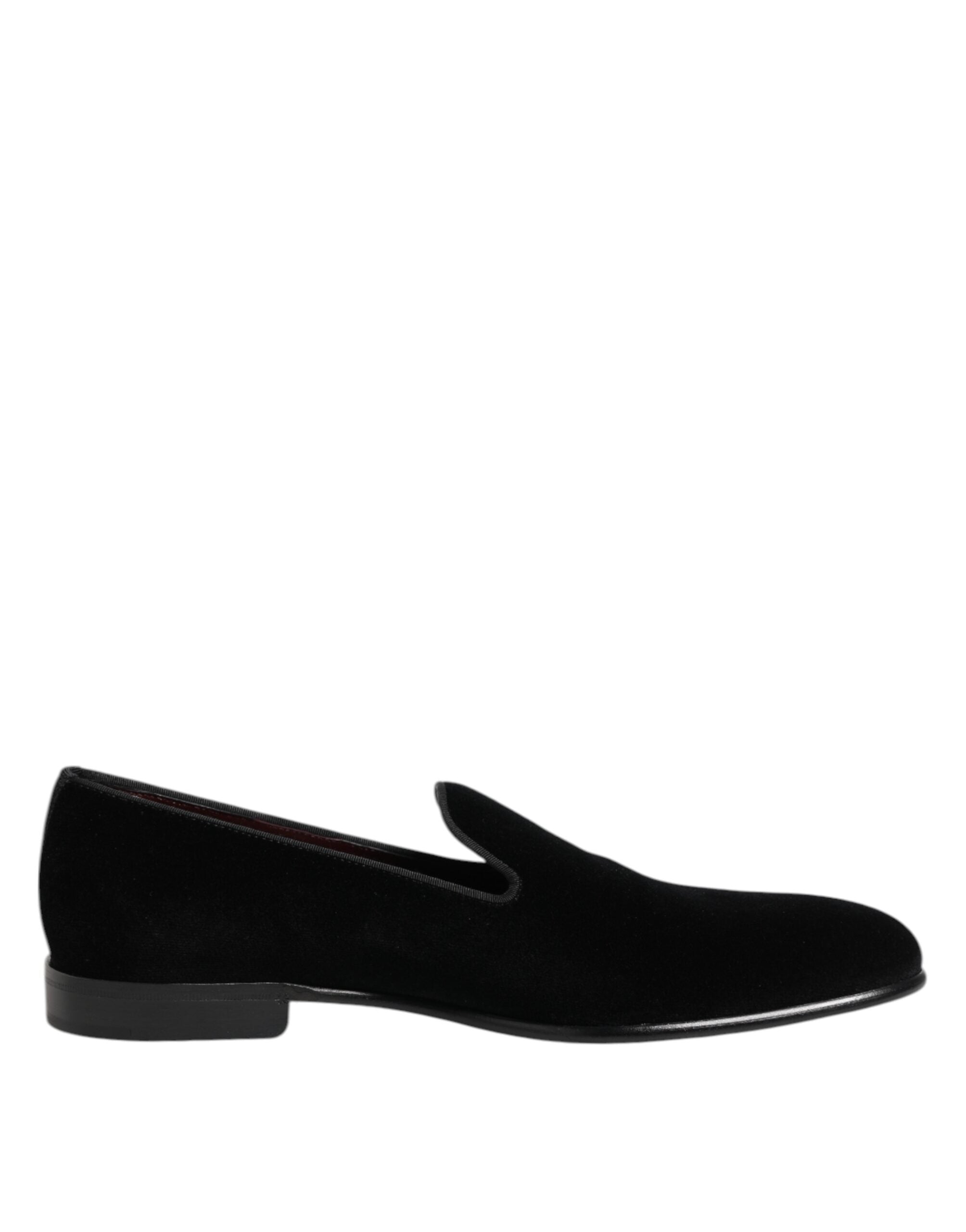 Dolce & Gabbana Black Velvet Loafers