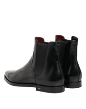Black Leather MILLENIALS Mid Calf Boots Shoes