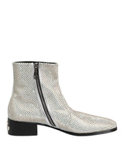 Dolce & Gabbana White Leather Ankle Boots