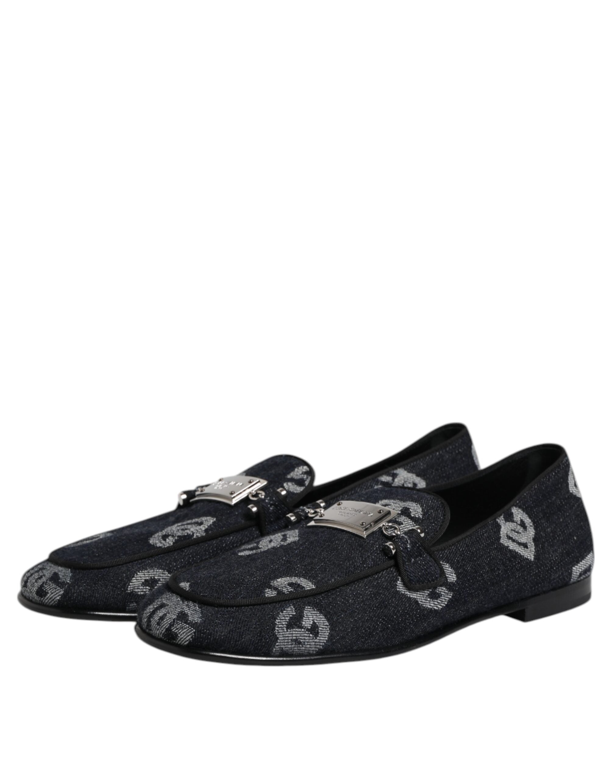 Dolce & Gabbana Blue Cotton Loafers
