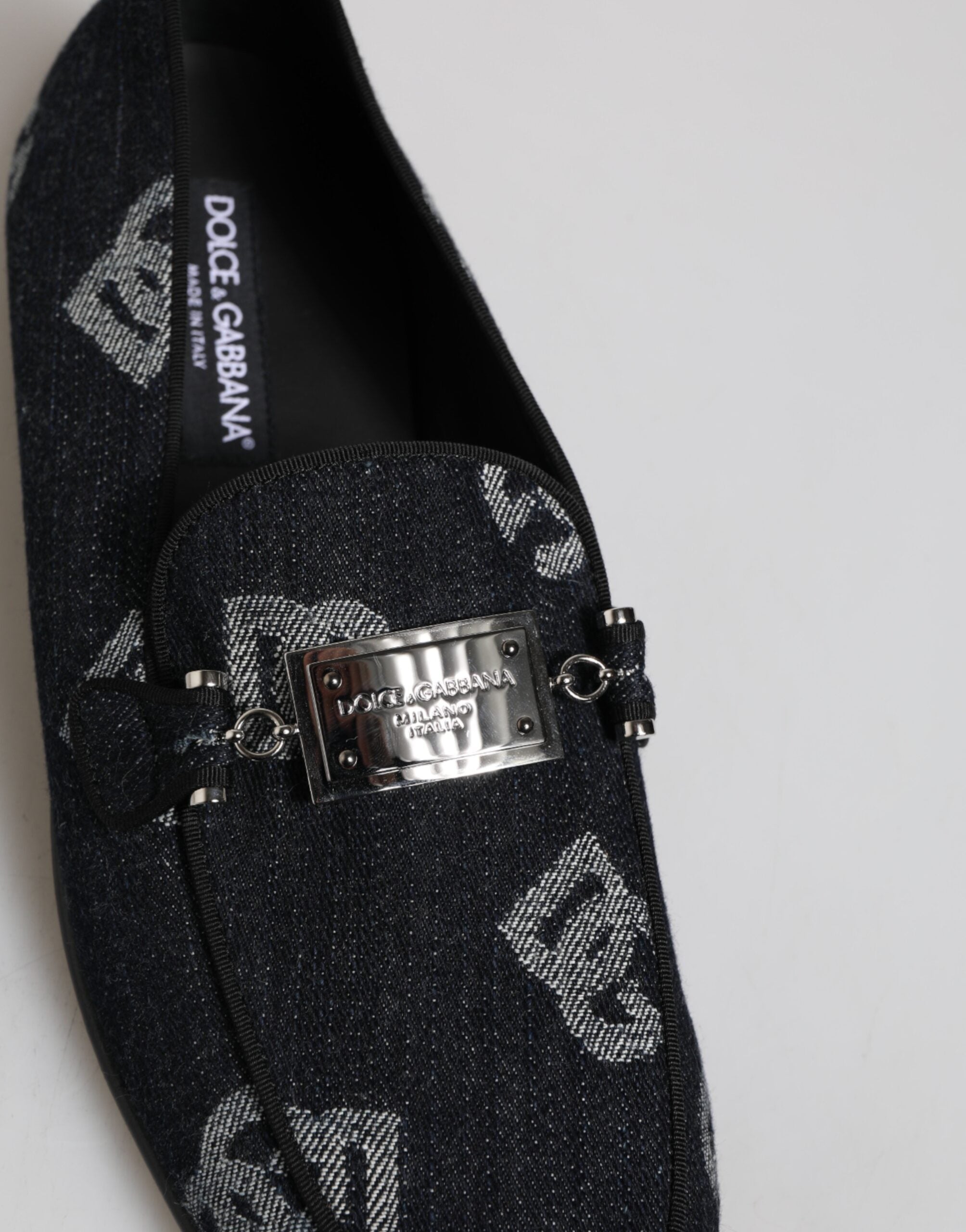 Dolce & Gabbana Blue Cotton Loafers