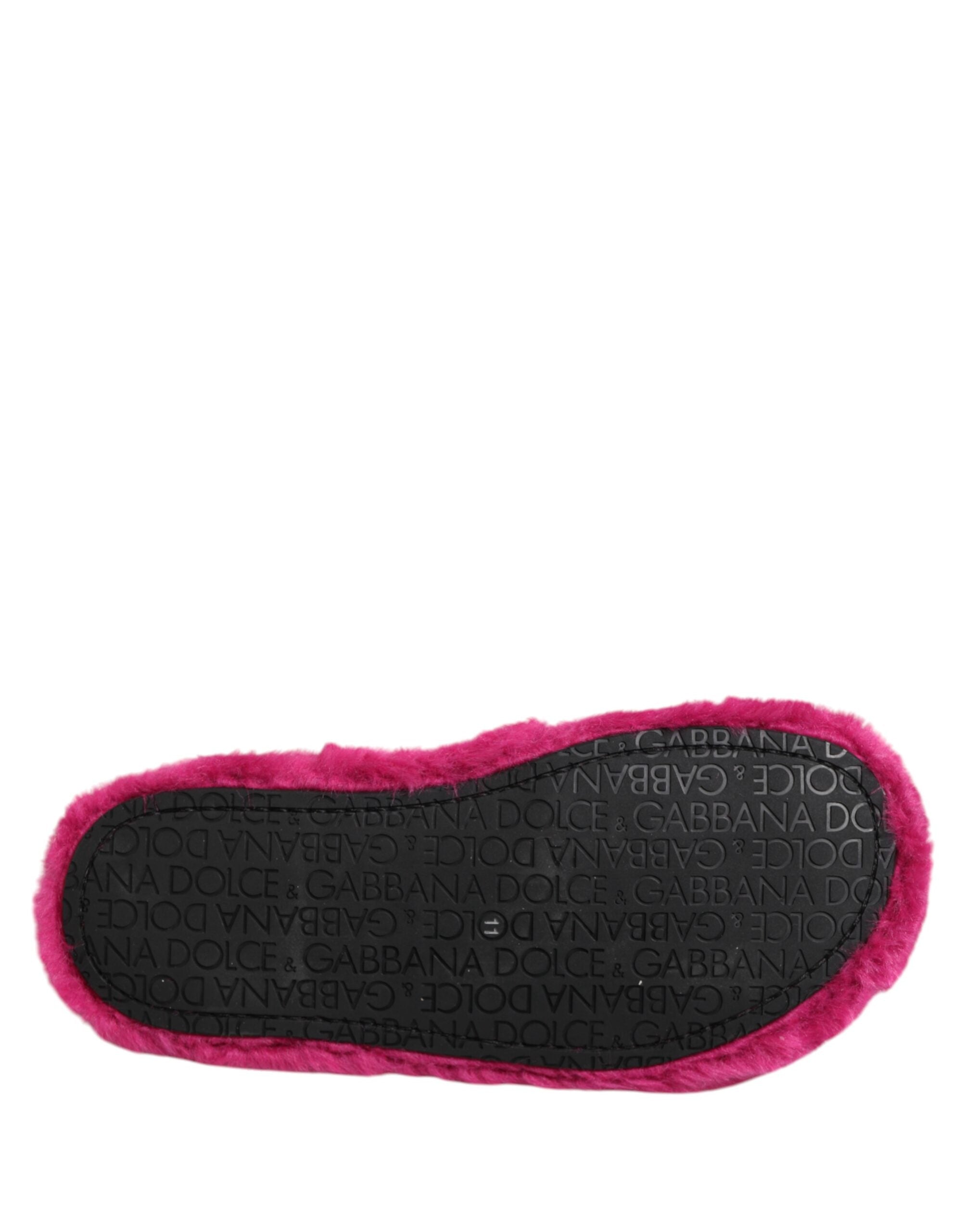 Dolce & Gabbana Pink Acrylic Faux Fur Slides Sandals