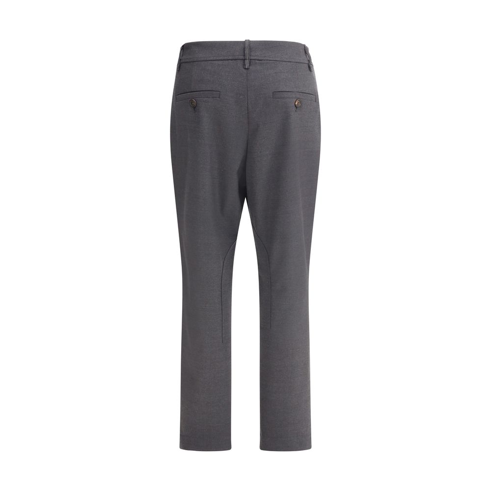 Yellow Fleece Wool Casual Pants