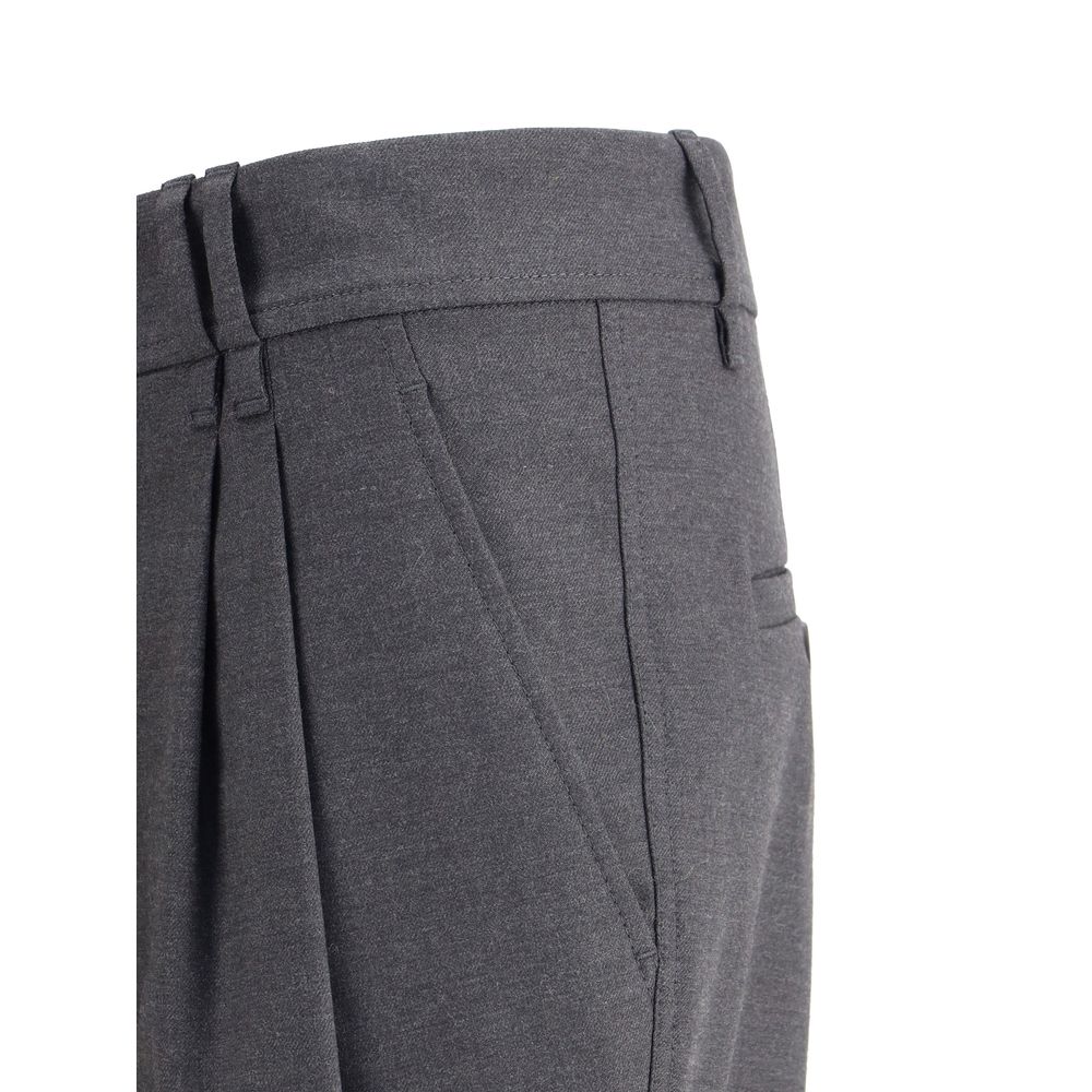 Yellow Fleece Wool Casual Pants