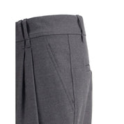Yellow Fleece Wool Casual Pants