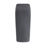 Gray Cashmere Long Skirt