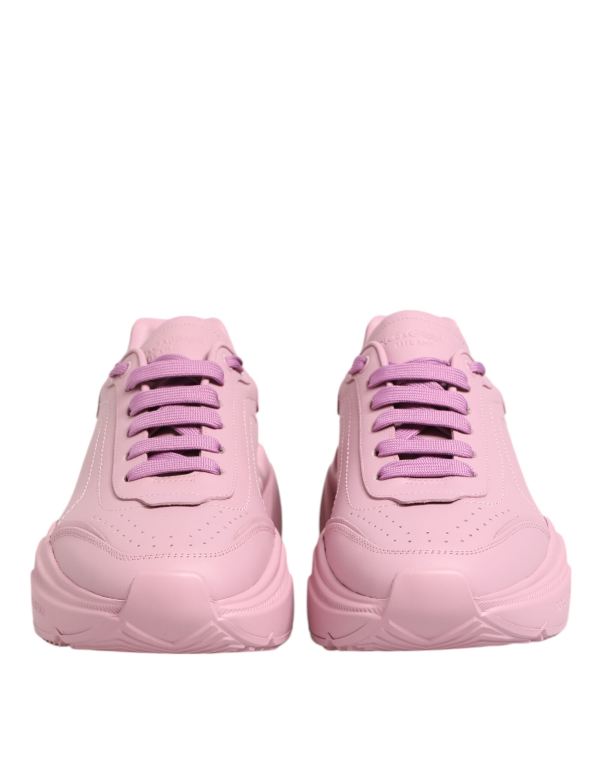 Dolce & Gabbana Pink Calfskin Low Top Sneakers